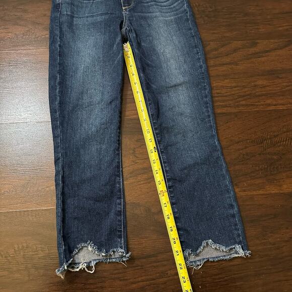 Paige dark wash Hoxton ankle raw hem skinny jeans size 25 - Picture 10 of 13